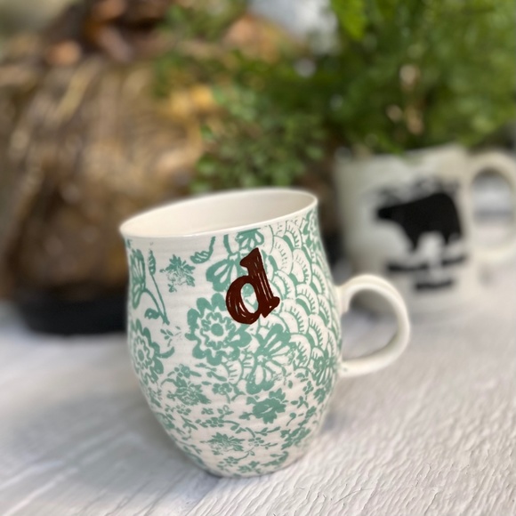 D d {Anthro} Homegrown Monogram Mug {Anthropologie} Initial Coffee + Tea Cup - Picture 3 of 16